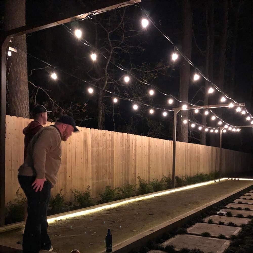 164FT Vinyl-Coated 304 Stainless Cable Outdoor String Lights Hanging Kit