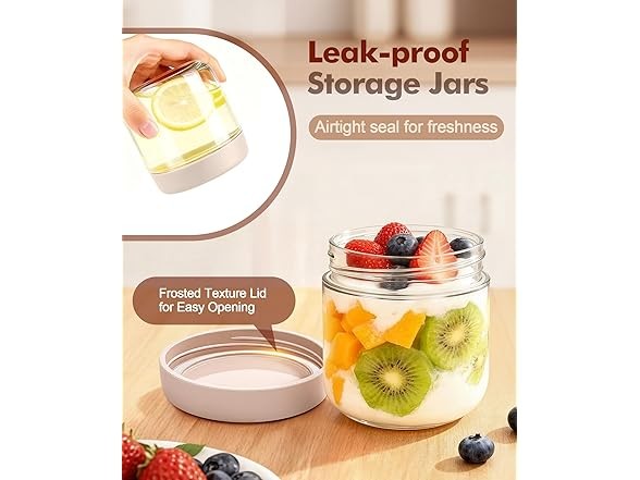 Cozyverge Overnight Oats Containers, 6 Pack