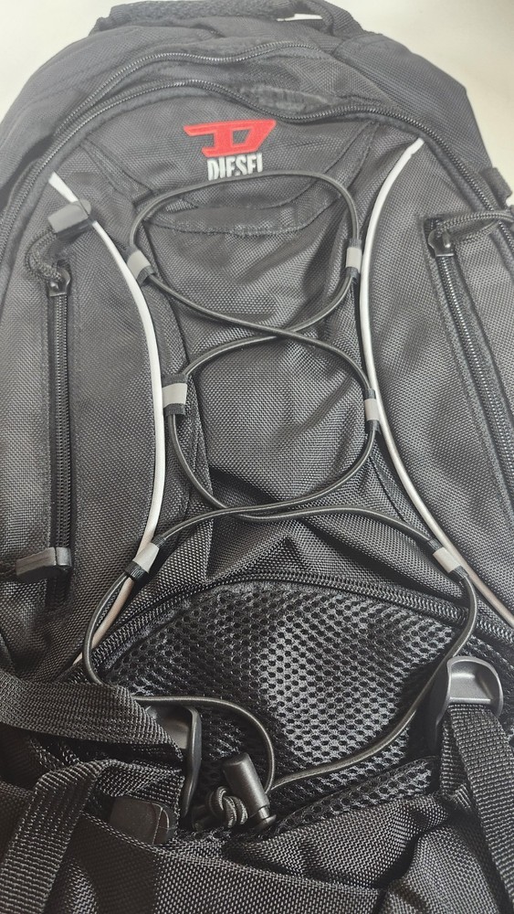 Diesel Backpack Daypack ~ Black Canvas Material ~ Three Main Compartments NWOT