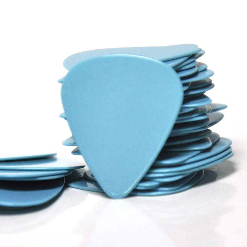 Lots of 100pcs Solid Sky Blue Celluloid 0.71mm Medium Blank Guitar Picks