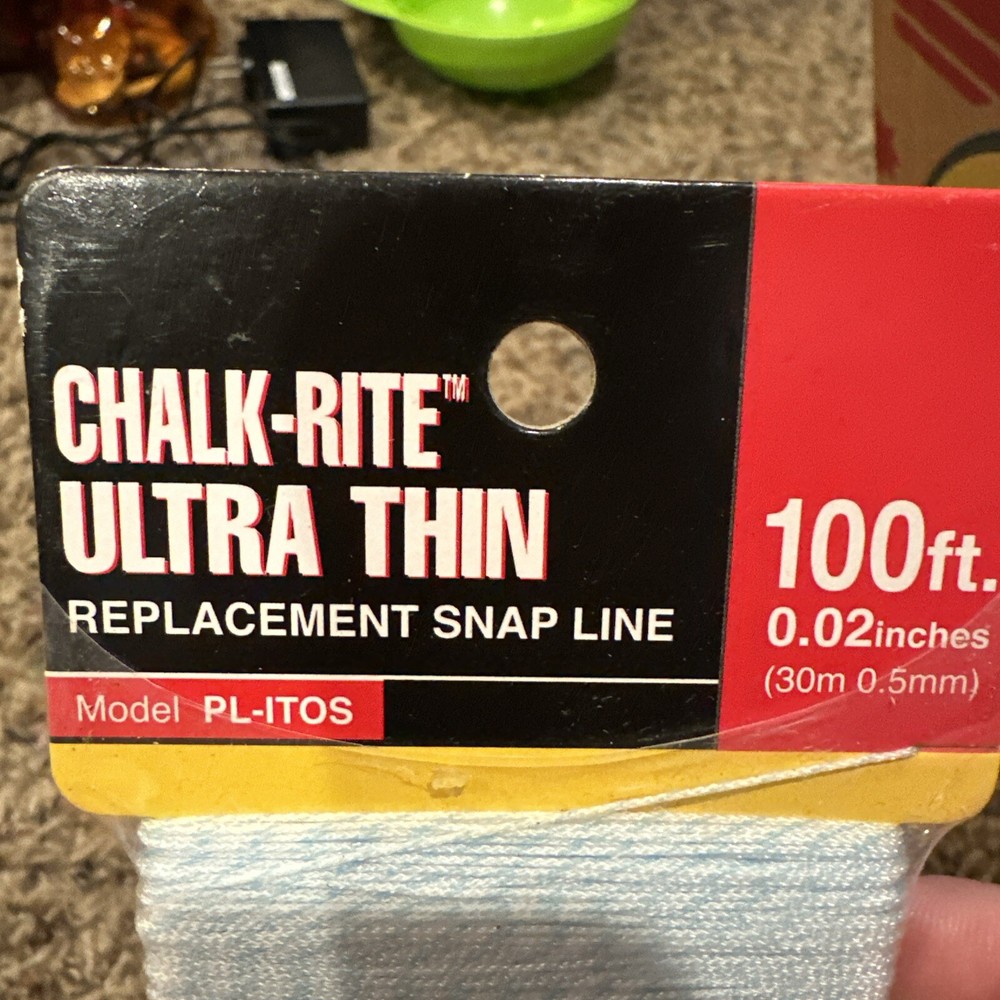 TAJIMA Replacement Snap-Line - 0.5 mm x 100 ft Chalk-Rite Braided String for(B50