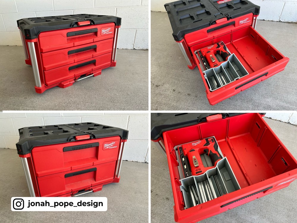 Milwaukee Packout Tool Box Drawer Insert for M12 3/8 Crown Stapler (Insert Only)