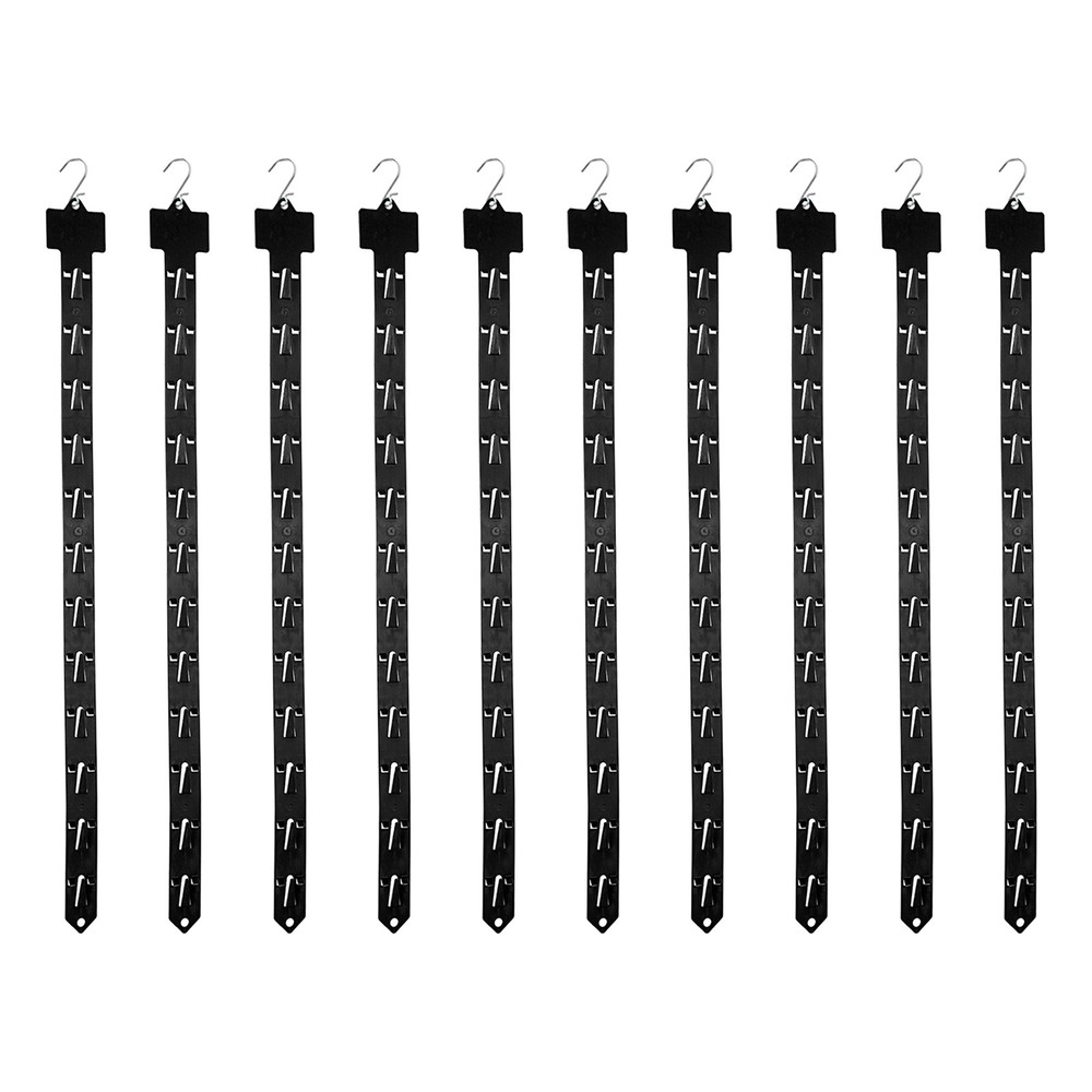 10Pcs Hanging Merchandise Strips with Hook, 24.61" Display Rack Stand, Black