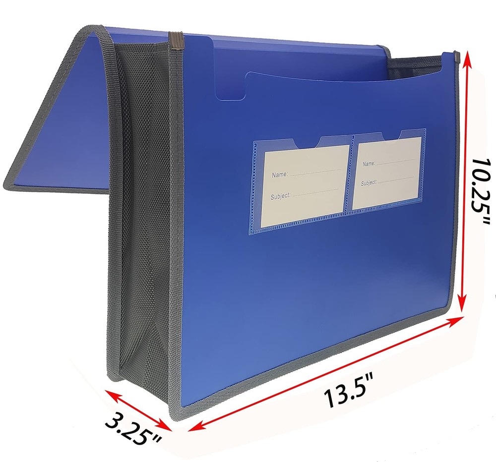 Premium Quality Plastic Expanding File Folder Document Organizer, 3.5" Expans...