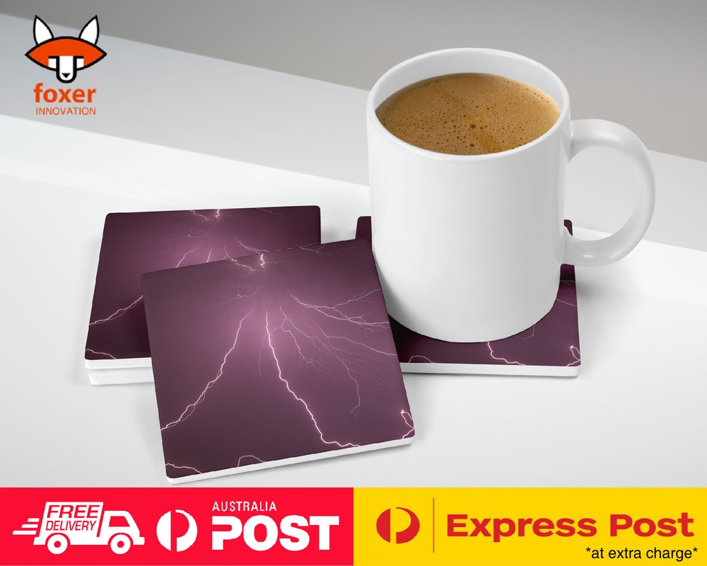 COASTER COFFEE DRINKING MAT|ELECTRIC LIGHTNING STRIKE #3