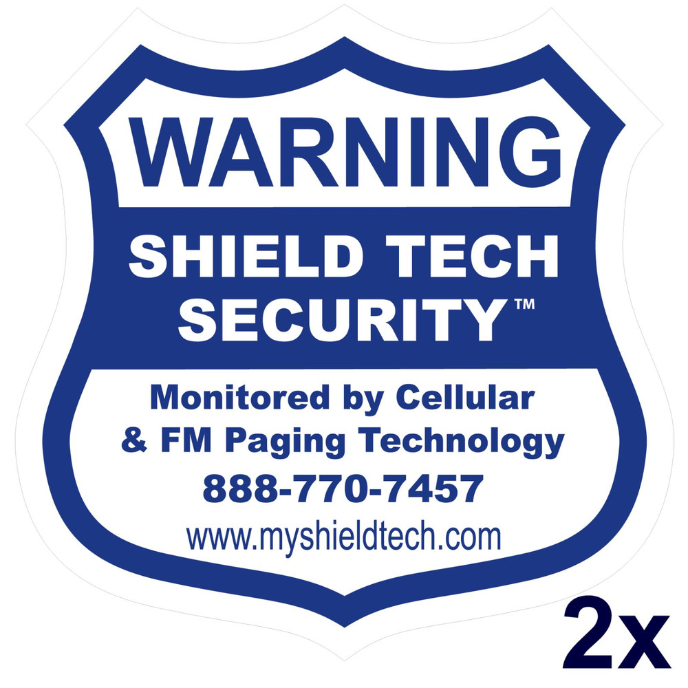 2 FRONT ADHESIVE WINDOW DECALS -WARNING STICKER ALARM SECURITY SYSTEM PK A