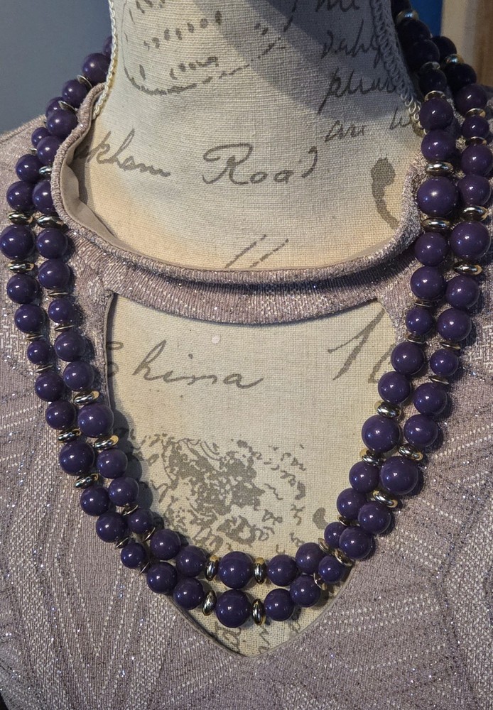 Purple Bead Chunky Necklace