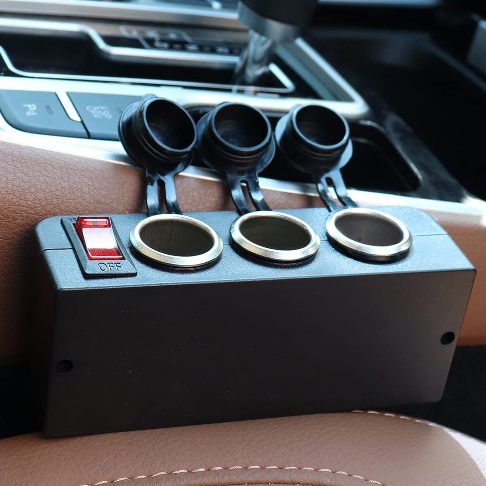 Cllena 3 Socket Cigarette Lighter Splitter 12V Power Outlet 3