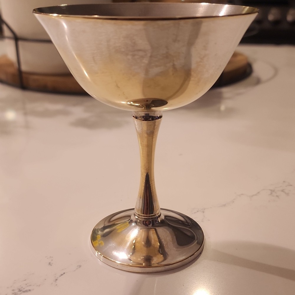 Silver-Plated Goblet Cup Approx. 4.5" Tall 3.75" Diameter Gorham Silver plated