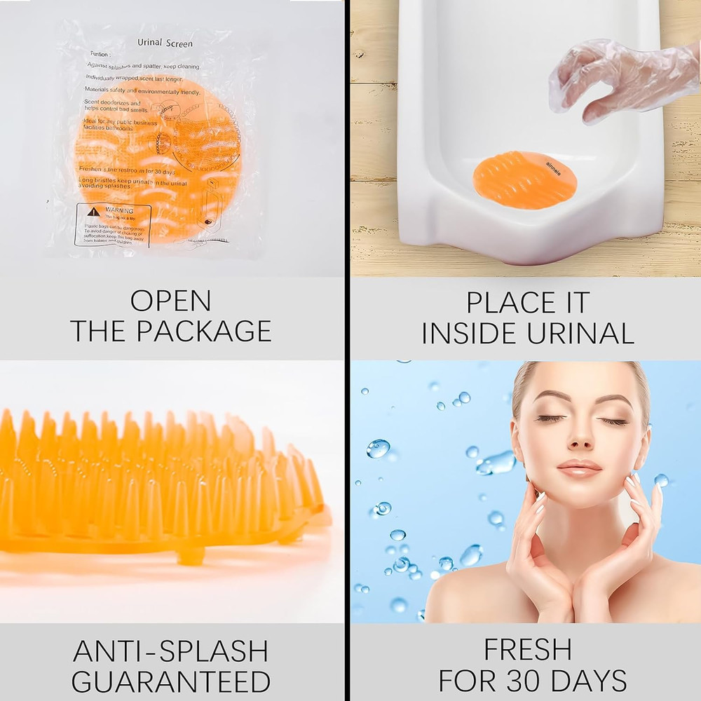 Urinal Deodorizer Screens 50 Pack Anti-Splash Urinal Screen Urinal Deodorizer Od