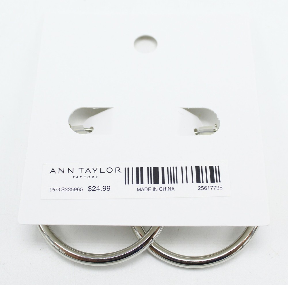 New Basic Silver Hoops by Ann Taylor Factory nwt #E1189