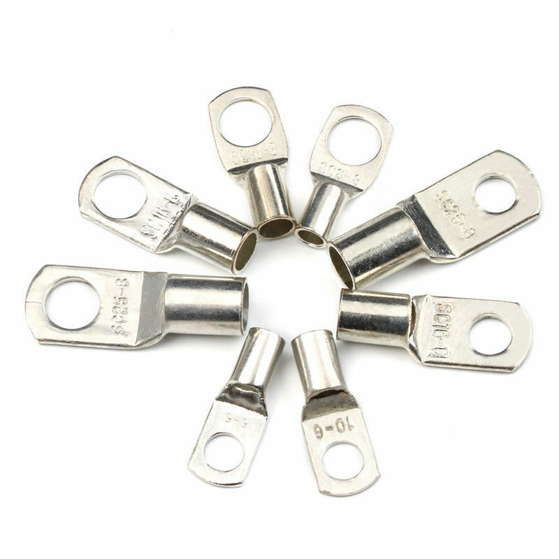 6-35mm² Tinned Copper Lugs Ring Terminals Battery Welding Wire Cable Connectors