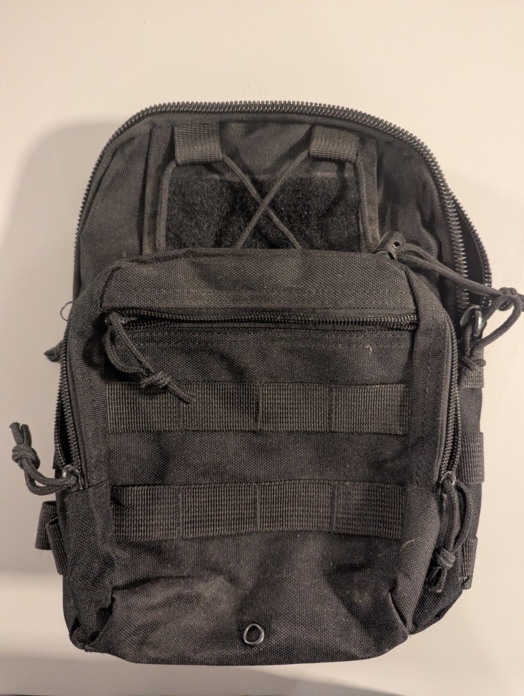 Tactical Sling Bag Small EDC MOLLE Black, Used