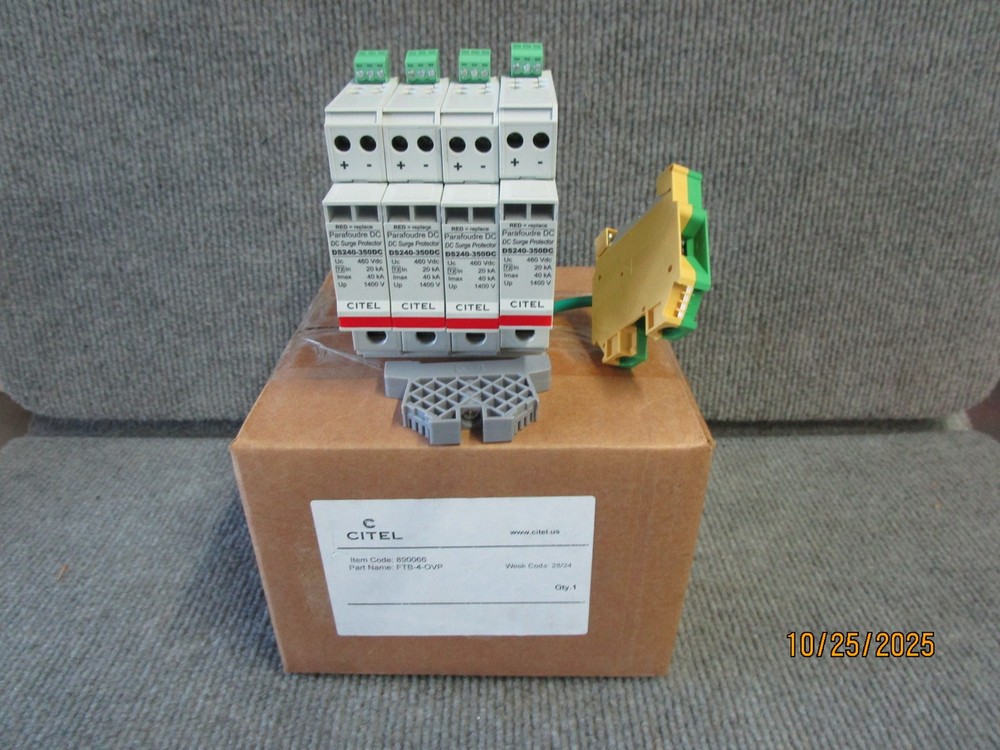 Citel FTB-4-OVP Module w Ground Buss Bar