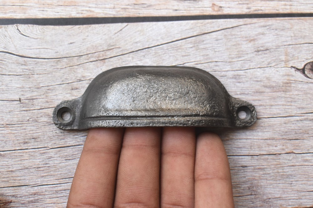 Vintage Style cast iron Cup cabinet drawer door knobs handles pull rustic 6 pcs