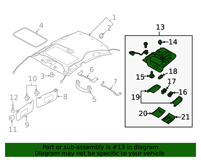 Genuine Subaru Map Lamp 92151AJ08AME