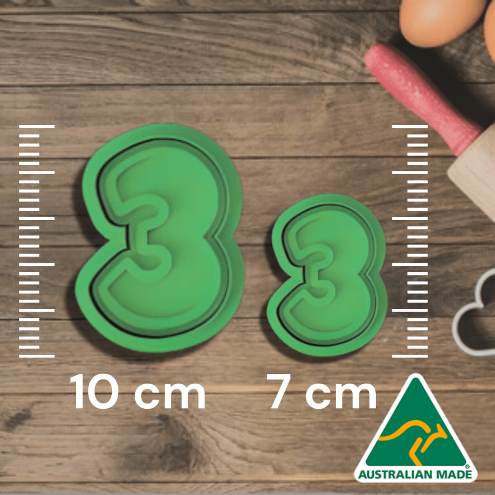 0-8 Basic Number Set Cookie Cutter/Embosser Stamps