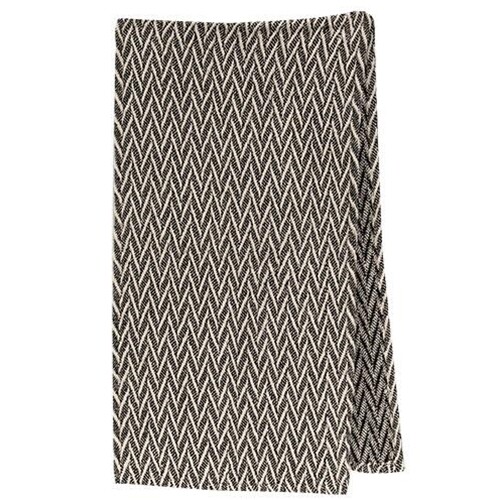 New textured ZIG ZAG Table Runner BLACK & CREAM 56" x 14"