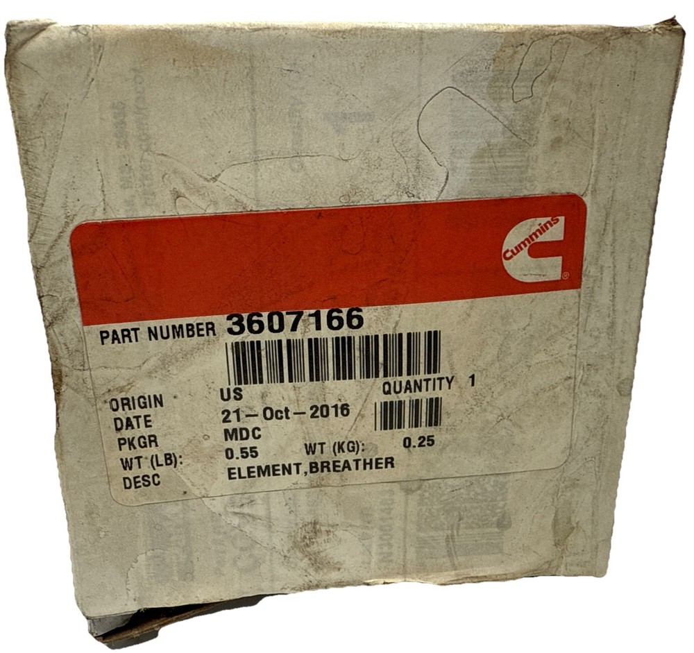 Cummins 3607166 Crankcase Breather Element. Genuine Cummins