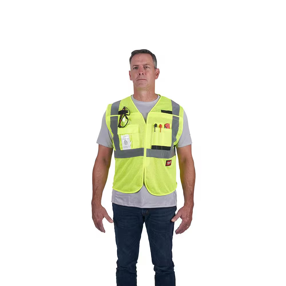 Small/Medium Yellow Class 2 Breakaway Polyester Mesh High Visibility Safety Vest