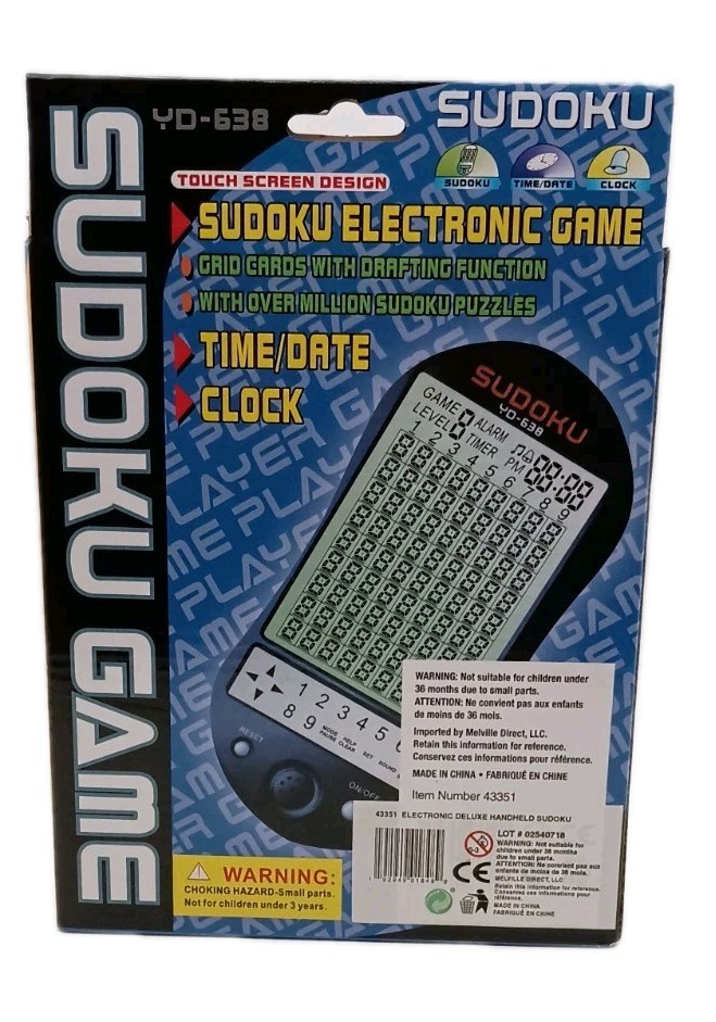 Electronic SUDOKU Game with Touch Screen Model YD-638 Includes Time Date Clock