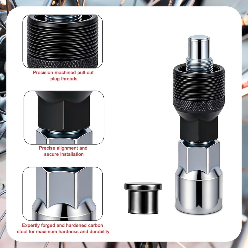 Bicycle Crank Puller Tool Kit With Wrench Medium Maintenance Repair Set Black