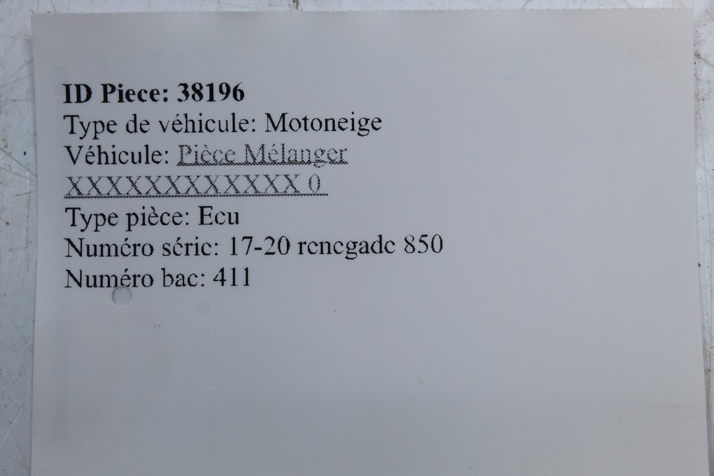 17-20 Ski-doo Renegade 850 Adrenaline E-tec Ecu Computer Controller Unit Black