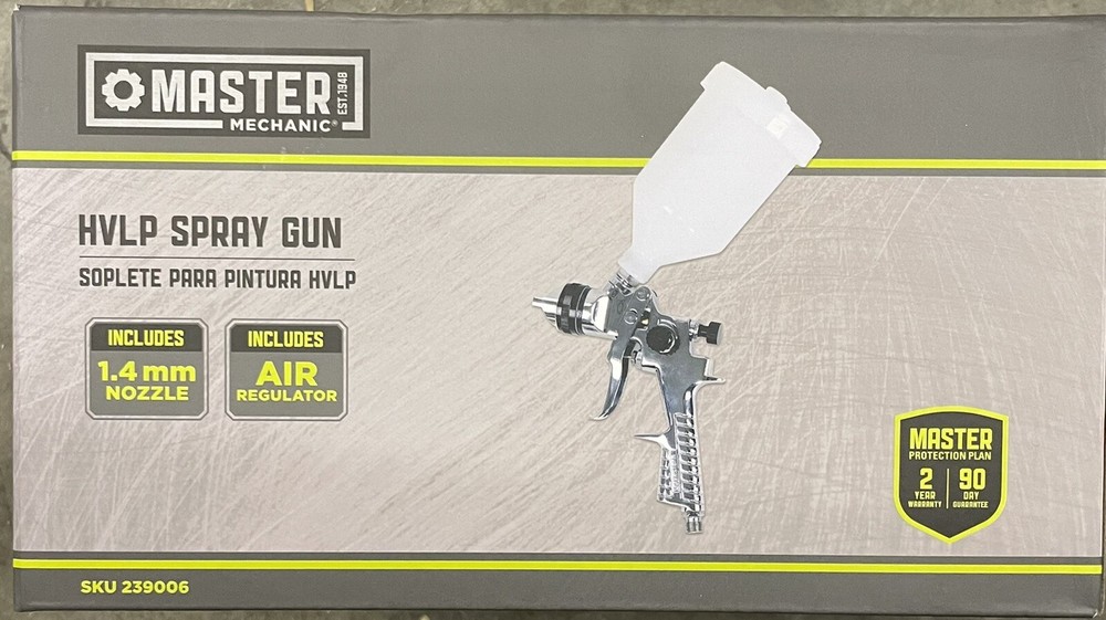 HVLP Spray Gun With Air Regulator, Gravity-Feed