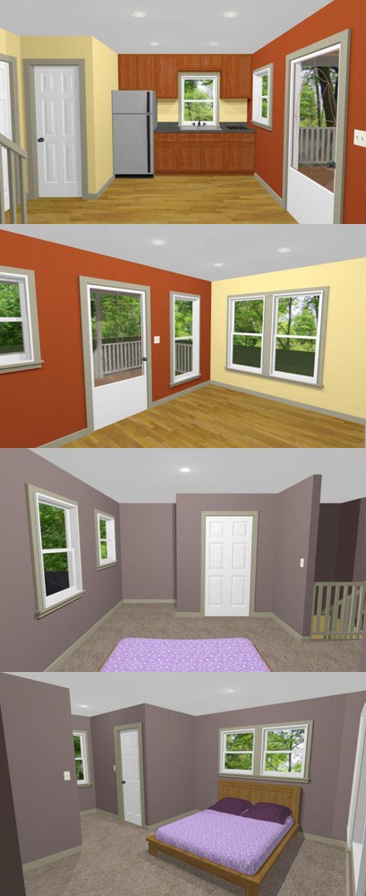 16x16 Tiny House -- 465 sq ft -- PDF Floor Plan -- Model 2B