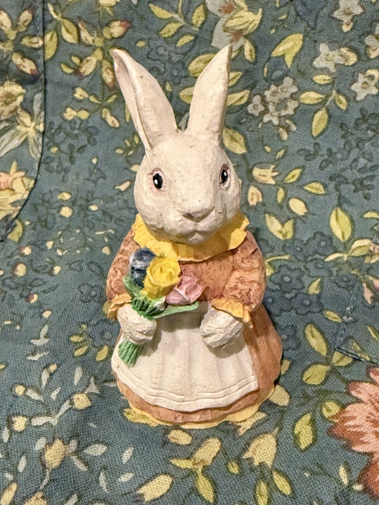 Pair Of 2 Spring Easter Animal Bunny Hare Rabbit Figurines Figures Decor Easter