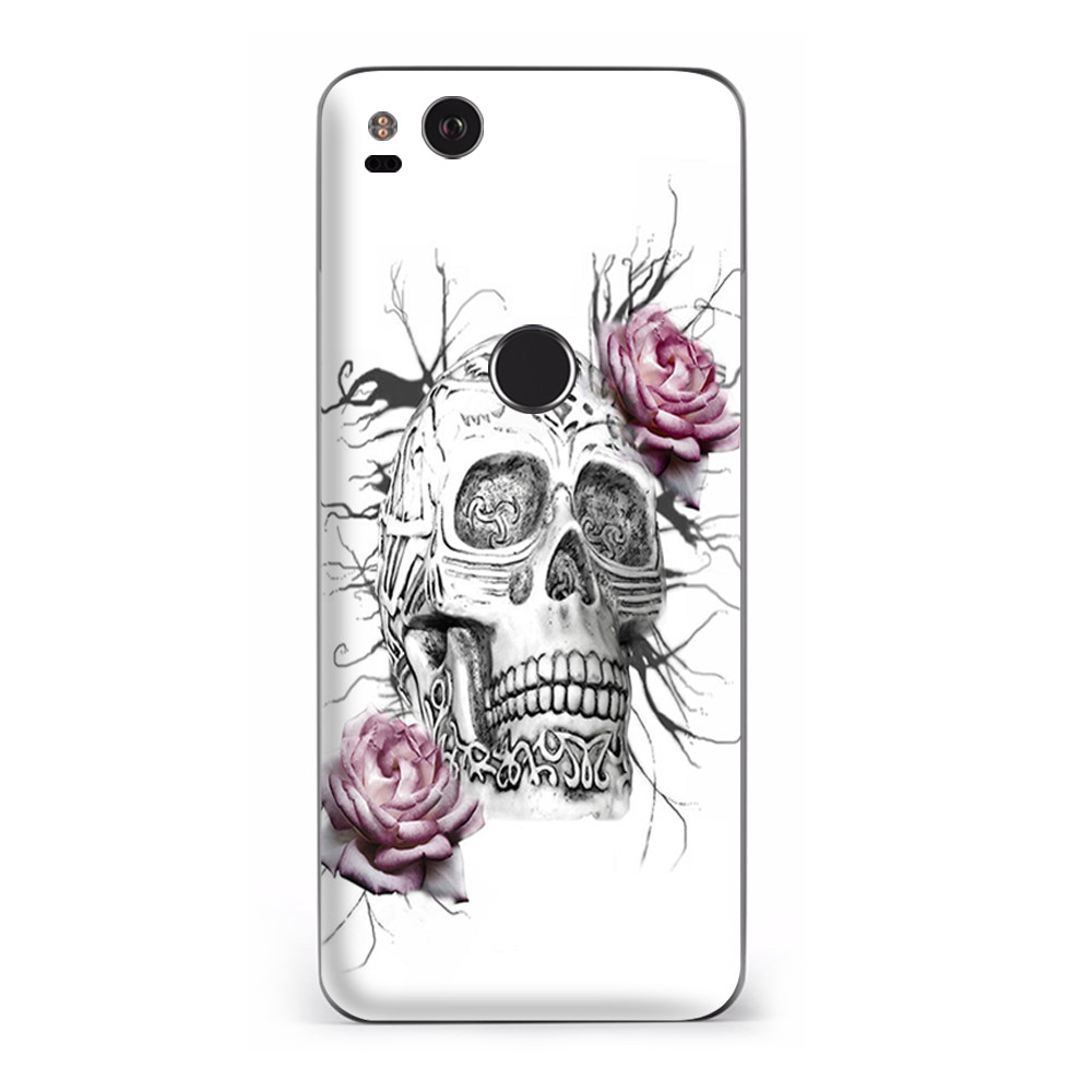Google Pixel 2 Skins Decal Wrap Roses in Skull