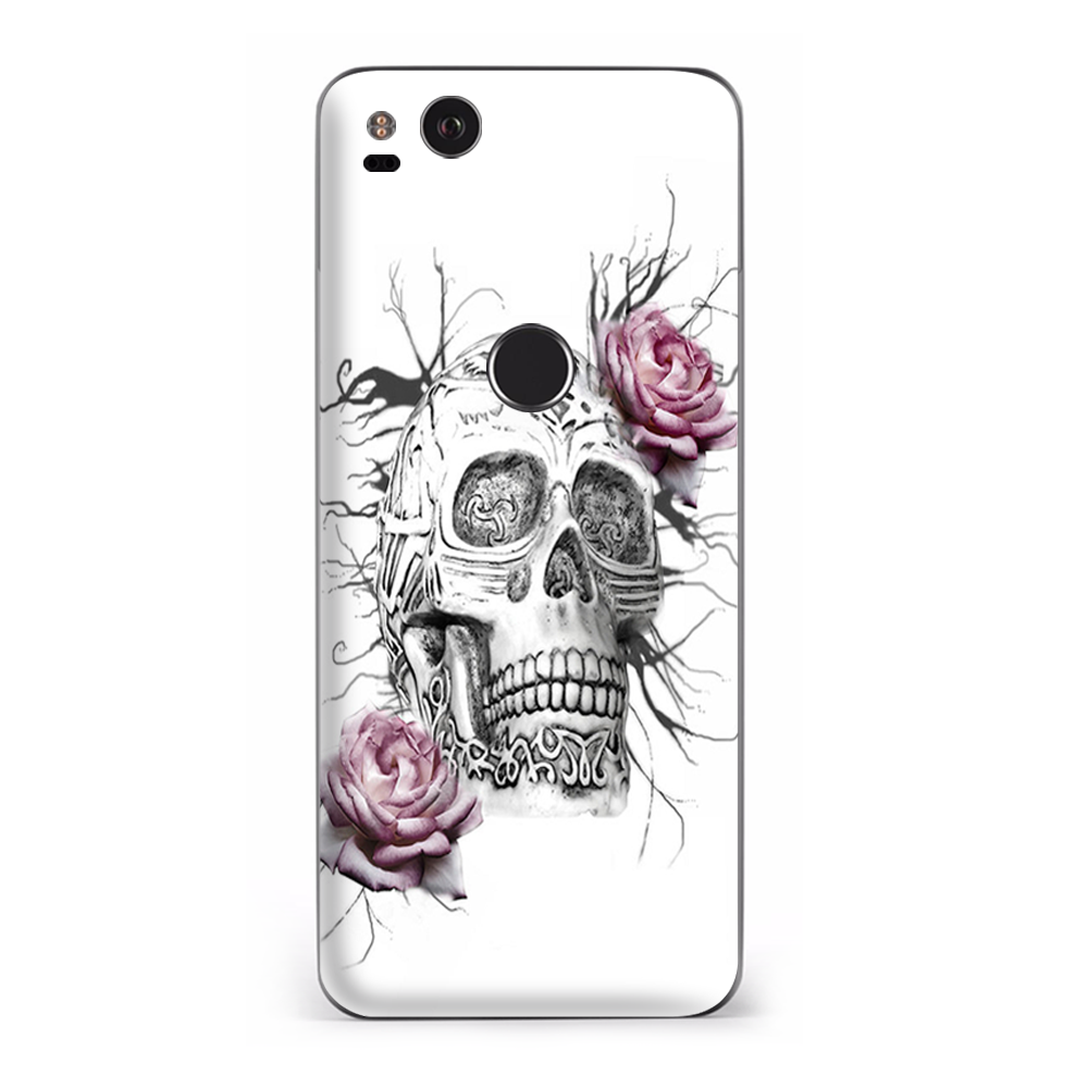 Google Pixel 2 Skins Decal Wrap Roses in Skull