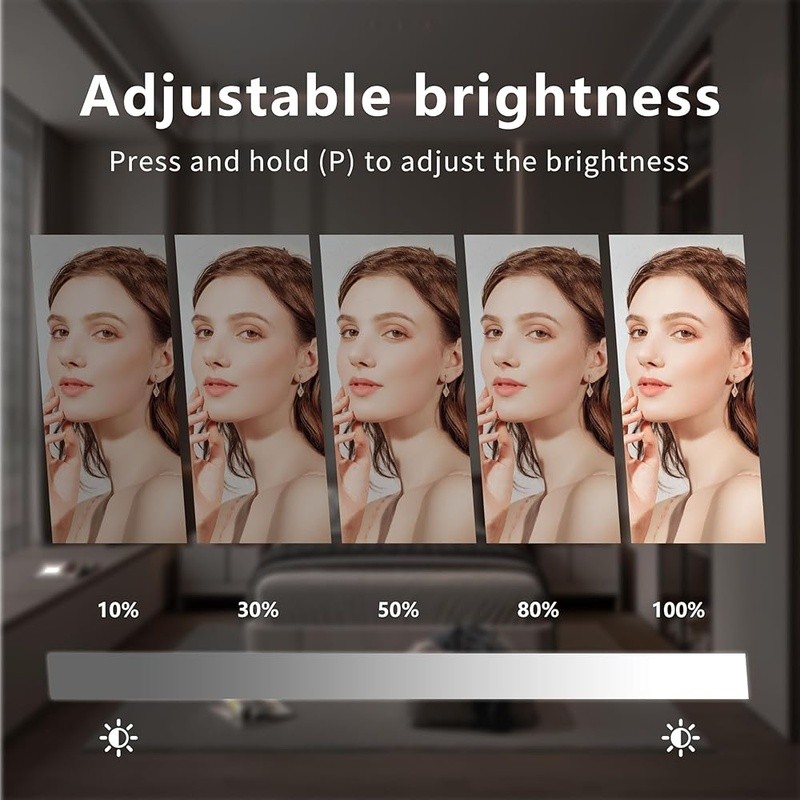Adjustable Brightness Lighted Vanity Mirror 3 Color Modes 10X Magnifying Mirror