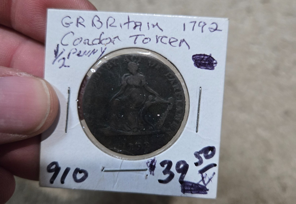 1792 Great Britain Half Penny Condor Token