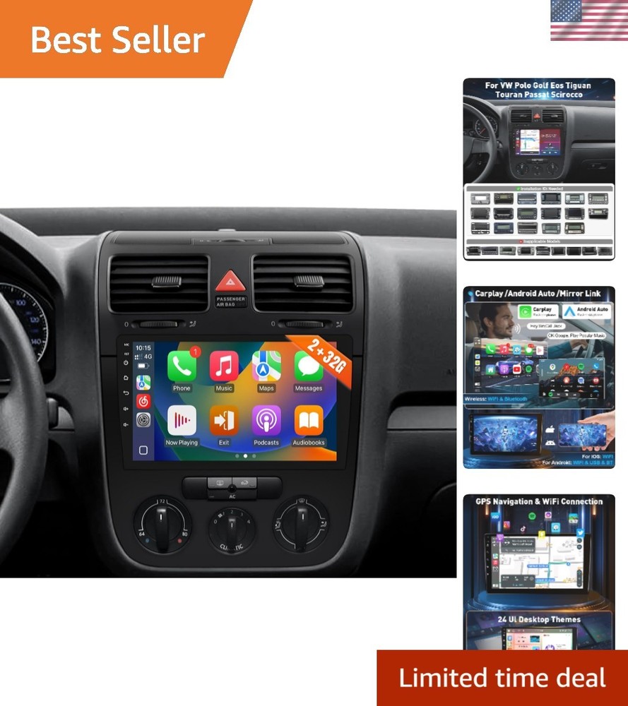 Multifunctional Car Radio for VW Models - 10.1" Touchscreen & Wireless Tech