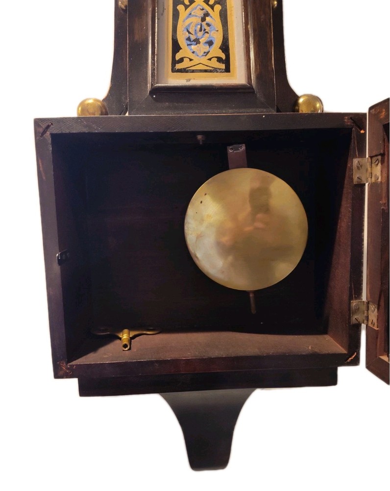 Ca. 1920 NYANZA Ingraham Banjo Clock Hand painted reversible glass panel.