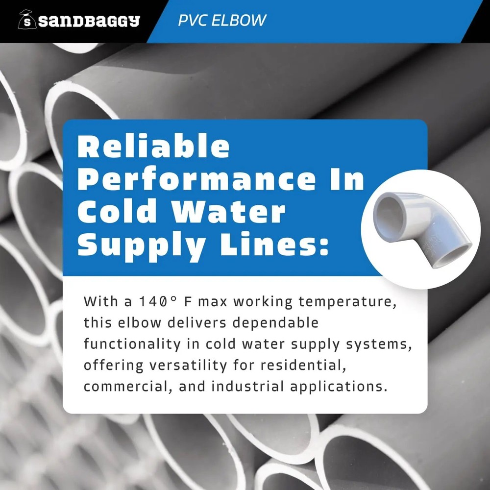 Sandbaggy 1/2-in 90-Degree Schedule 40 PVC Elbow - Right Angle - Socket x Socket