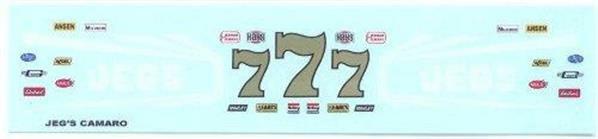 #7 Jegs Camaro Superstocker 1/25 waterslide decal