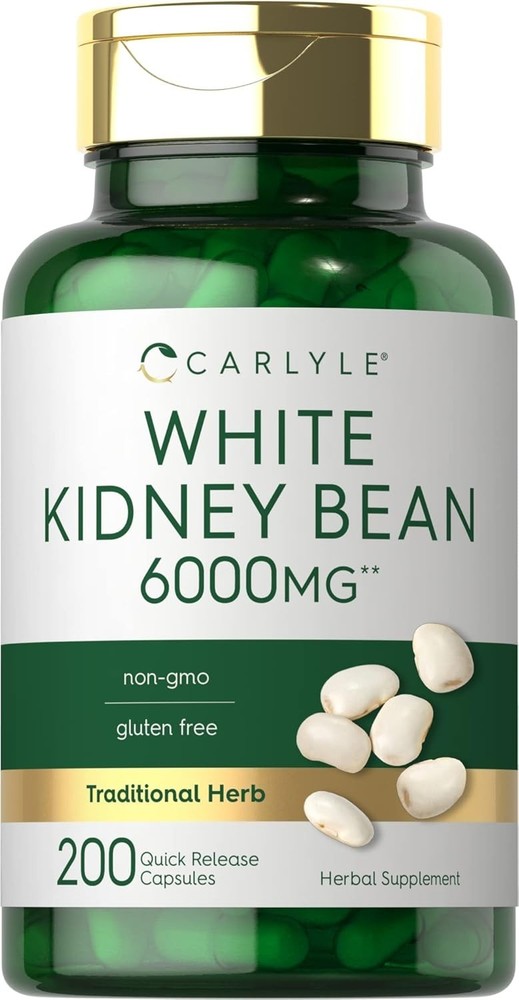200 Count White Kidney Bean Capsules - Natural Protein & Fiber Source