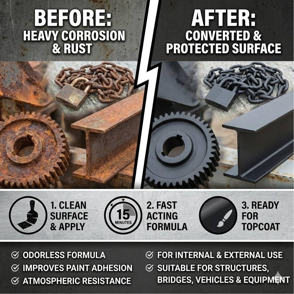 Rust Converter, Professional Plant-Based Metal Surface Prep, Industrial-Grade...