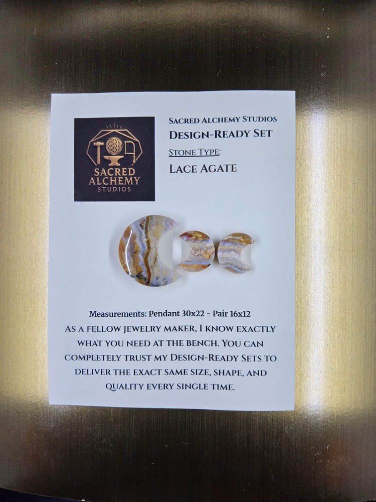Crescent Moon - Lace Agate - Design-Ready Set