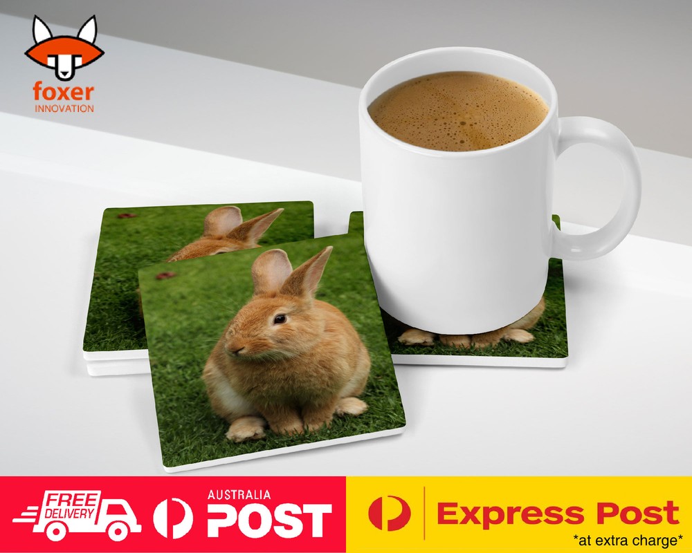 COASTER COFFEE DRINKING MAT|CUTE BUNNY RABBIT ANIMAL #7