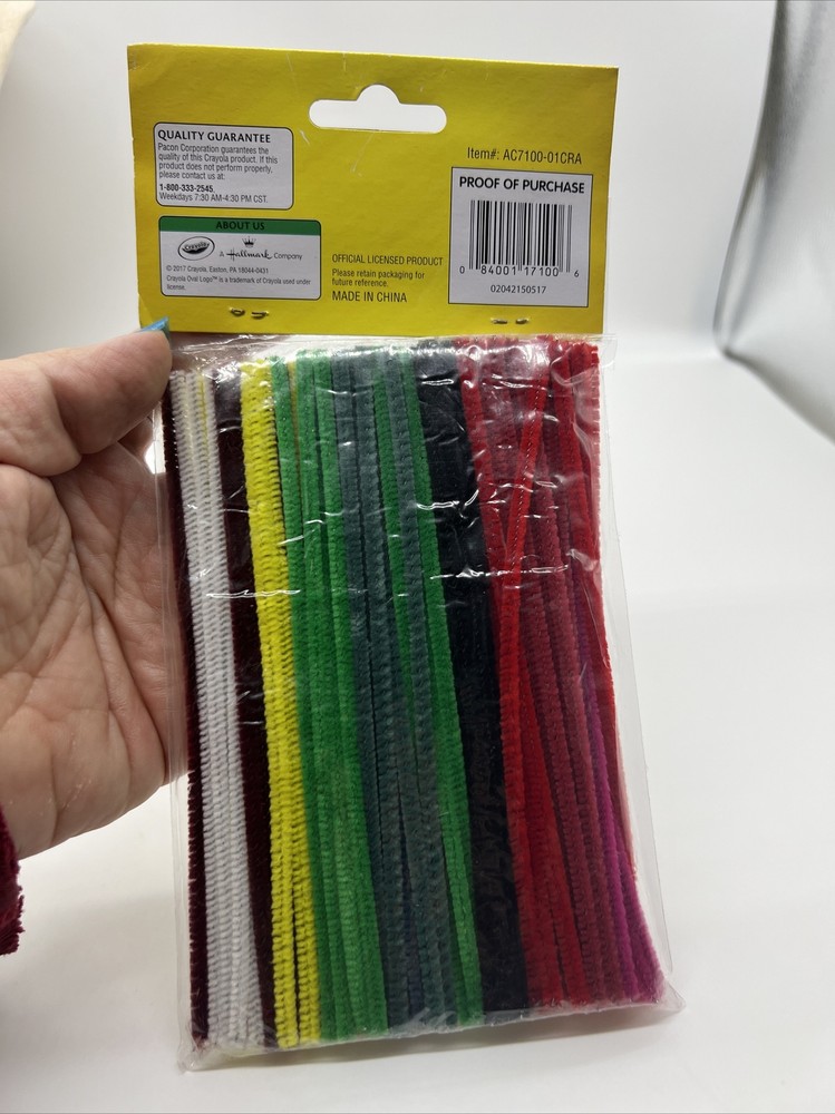 Crayola Chenile Stem Pipe (100 pieces) 6" Assorted Colors-x