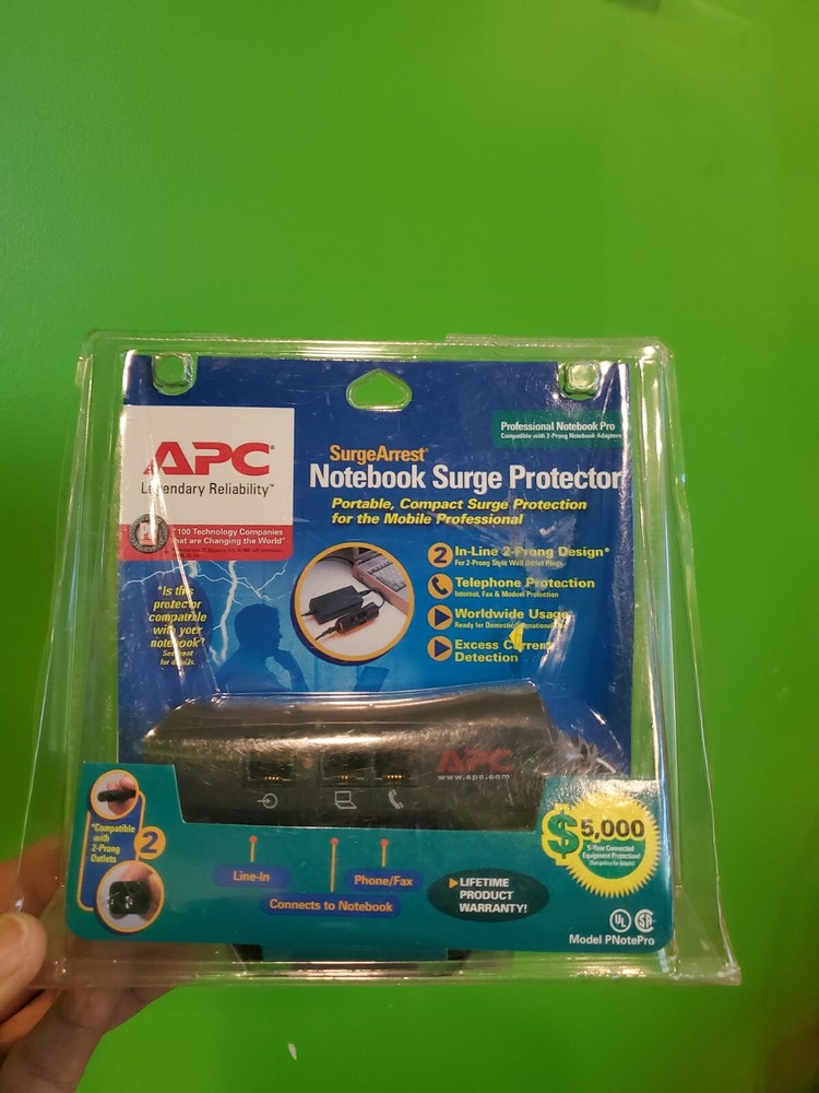 APC PNOTE PRO SURGE PROTECTOR NOTEBOOK 2 PRONG ADAPTER PNOTEPRO COMPUTER