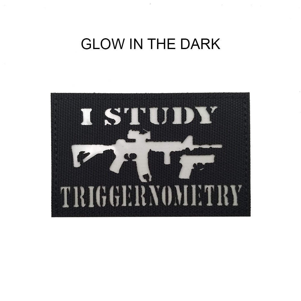 I Study Triggernometry Hook and Loop Morale Patch Army Navy USMC Air Force LEO P