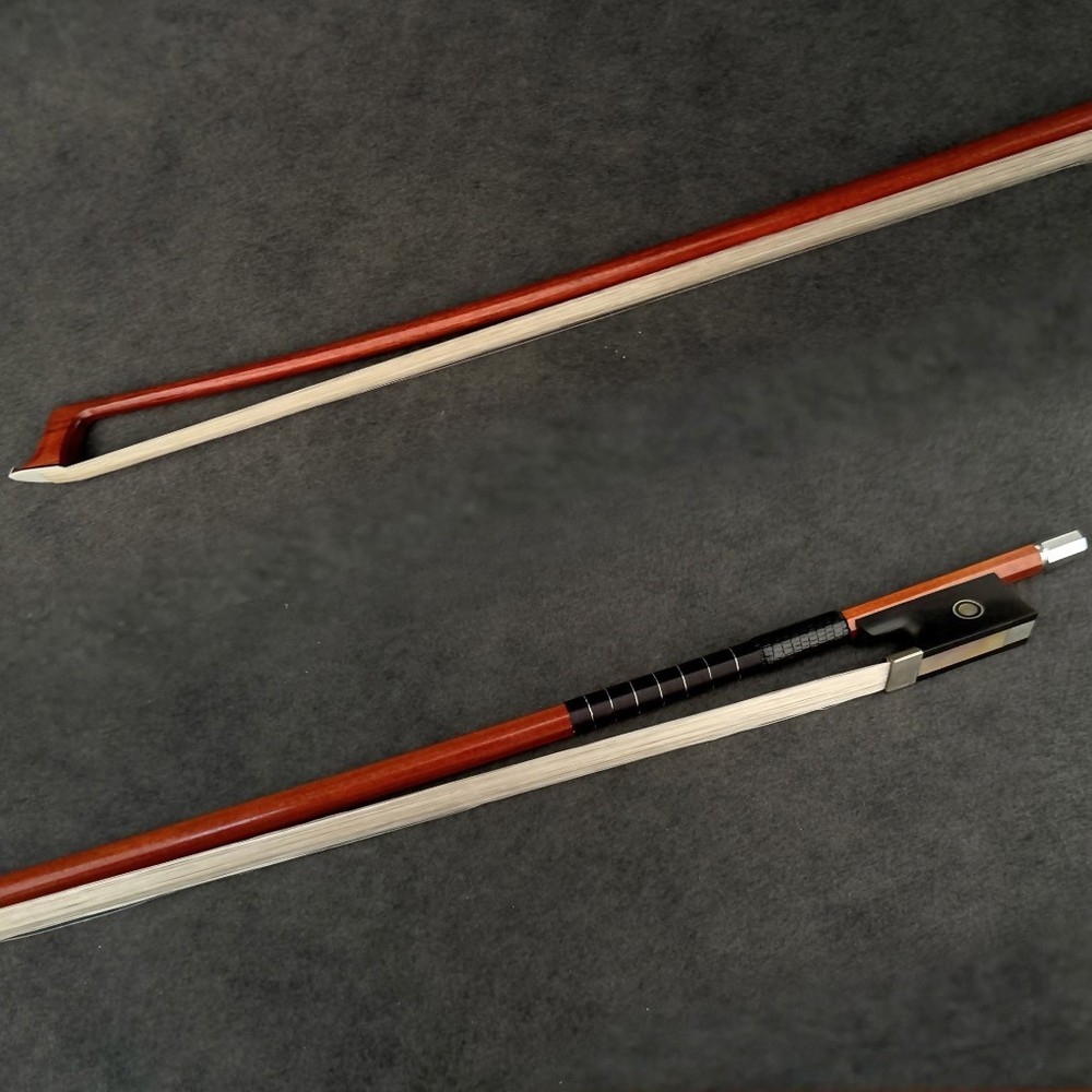 D. Peccatte Copy Master Pernambuco Violin Bow 4/4 Ebony Parisan eye Frog Silver