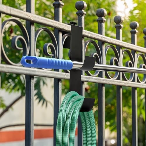 codree Pcs Adjustable Pool Fence Hooks for Pool Equipment, 2 Adjustable Black-2