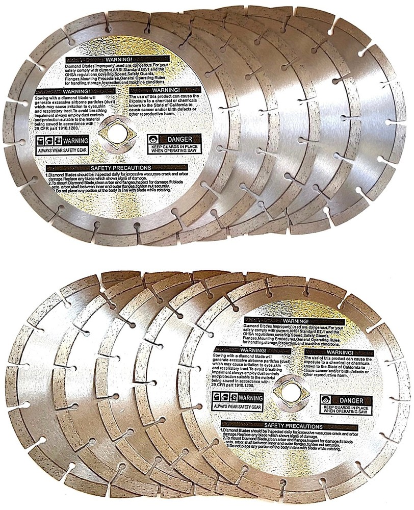 7" Segmented Diamond Saw Blade Cut Concrete, Brick, Stone 10pk