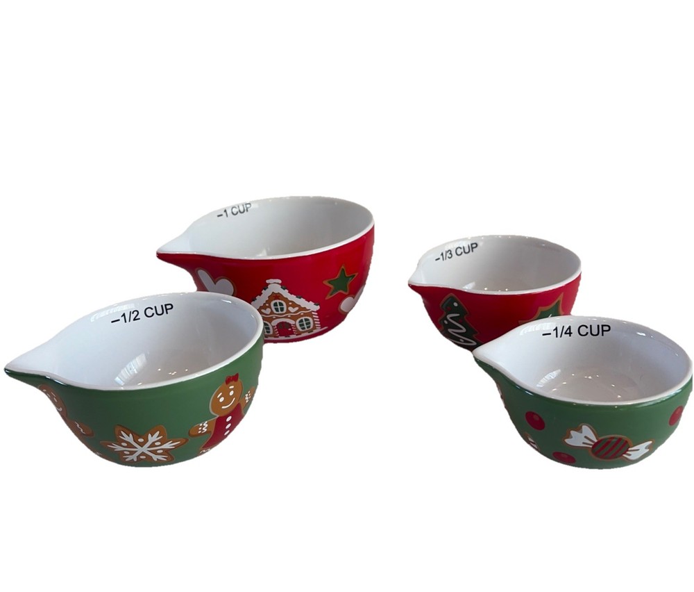 Christmas 4pc Measuring Cup Set Ceramic by Holiday Time