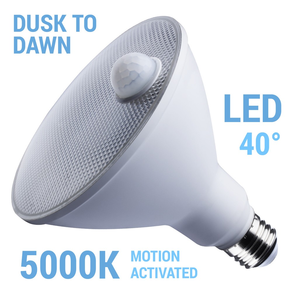 Motion Sensor Activated 40° Flood LED 120V 14W =100W PAR38 E26 5000K Natural